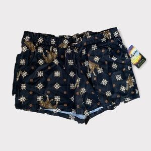 Bebop Black and Gold Leopard Shorts